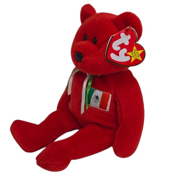 Ty Osito Teddy Bear Mexico Retired Beanie Baby Stuffed Animal Plush Toy 6" - Picture 4 of 8